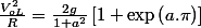 \frac{V_{oL}^{2}}{R}=\frac{2g}{1+a^{2}}\left[1+\exp\left(a.\pi\right)\right]